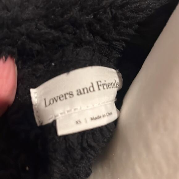 Lovers and friends fuzzy black quarter zip sweater - Picture 2 of 4